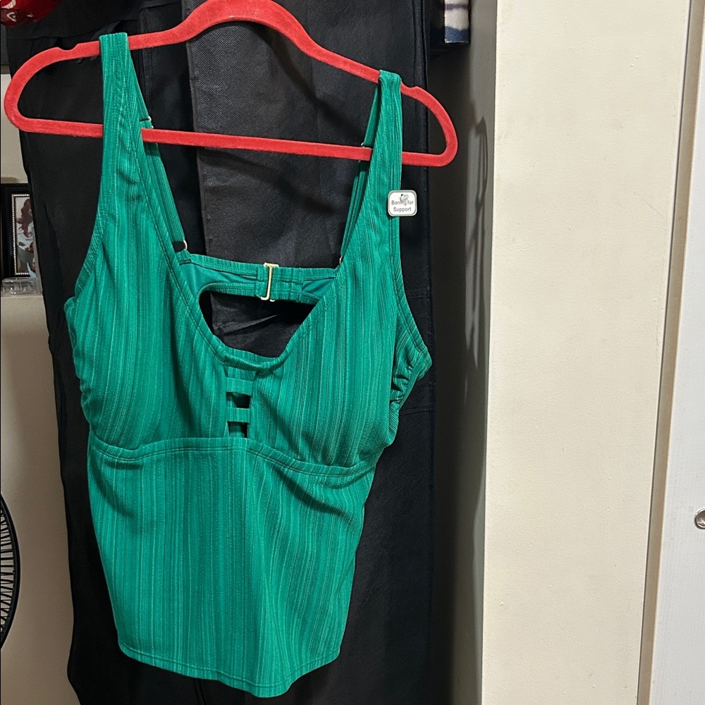 Green Striped Sleeveless Top